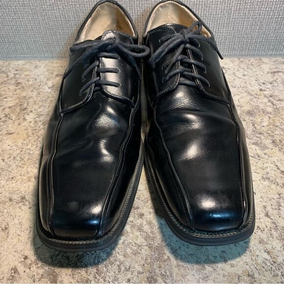 Florsheim Curtis Bike Toe Oxford Black Leather‎ Dress Shoes Size 9D